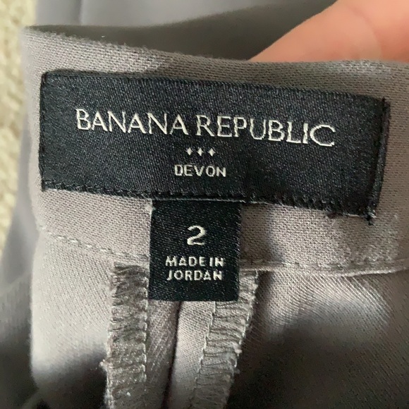 Banana republic skinny grey/tan pants w side zip - Picture 3 of 4
